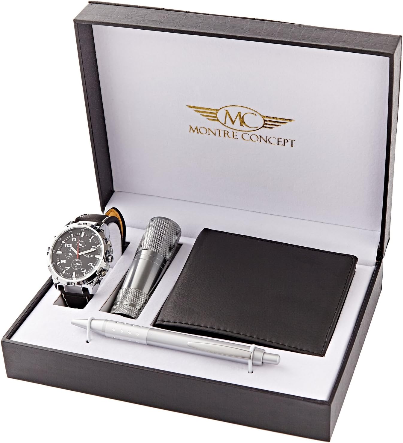 Man with Torch, Wallet and Watch Gift Set Pen clpa765-noir-noir Reference