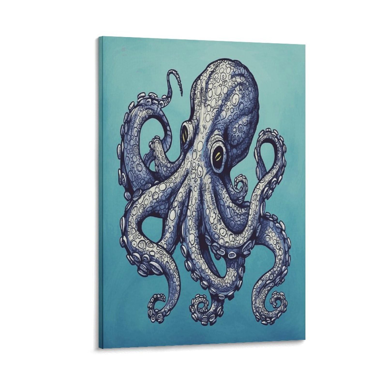 VstaDank Octopus Design Canvas Wall Art on Canvas Prints Artwork Exquisite Decor Artwork Hang Wall Picture Hangable Decor Painting Picture Printed Poster Art for Home Decor 24x36inch(60x90cm)