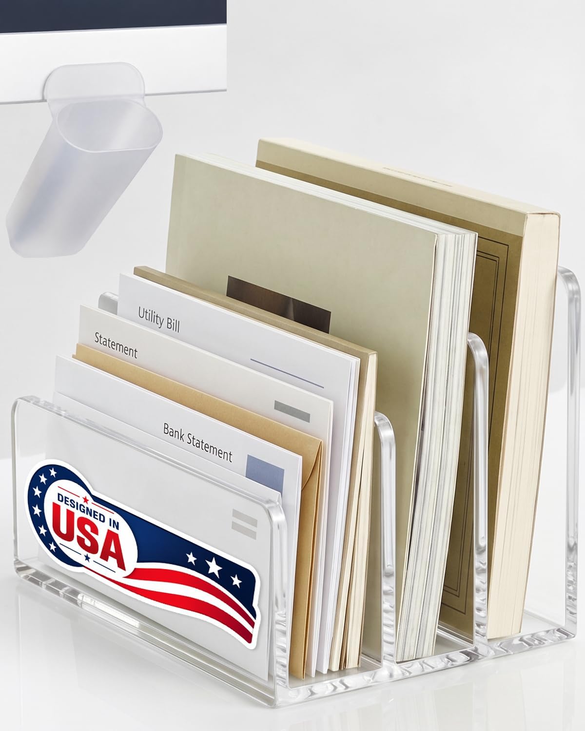 Acrylic Mail Organizer, Keeps Desk Tidy, Clear