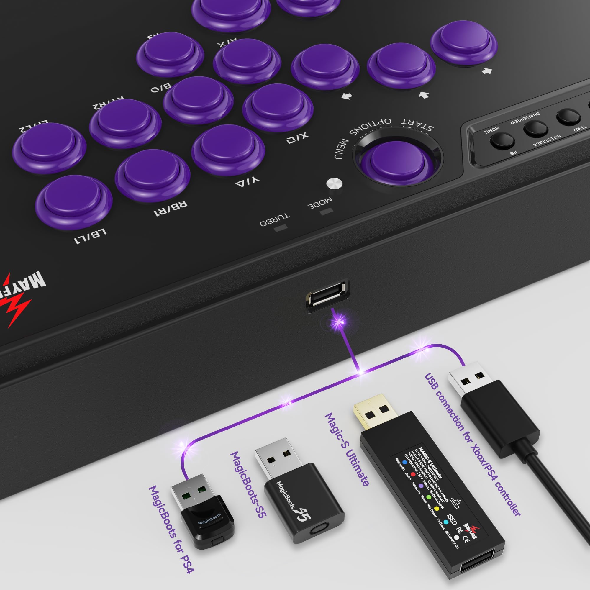 Amazon.com: MAYFLASH F500 FLAT Fight Stick All Button Arcade