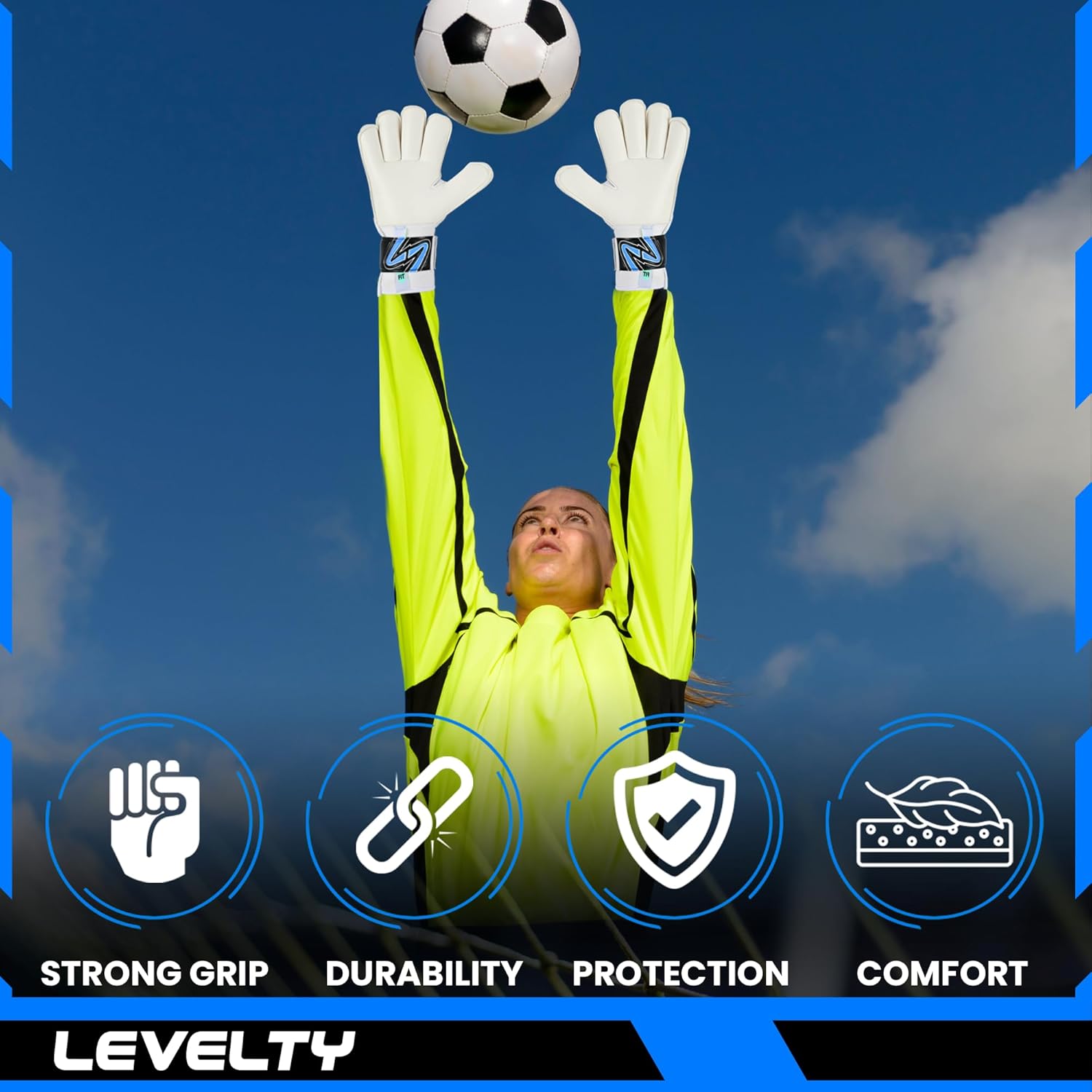 Adult Goalie Goalkeeper Gloves with Finger Protection Men Breathable Soccer Gloves Giga Palm Football Training and Match Gloves