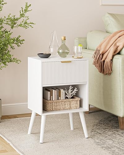 Miniatura 5 de Mesita de noche, mesa auxiliar pequeña, mesita de noche con cajón, mesita de noche moderna, mesa auxiliar para dormitorio, sala de estar (rayas