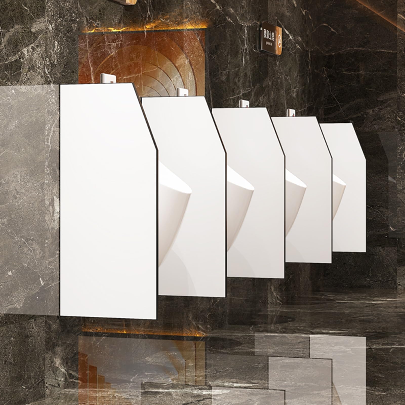 Mampara divisoria para urinario en baños públicos con herrajes de Acero Inoxidable, Pantalla de privacidad para oficinas, supermercados y centros comerciales.