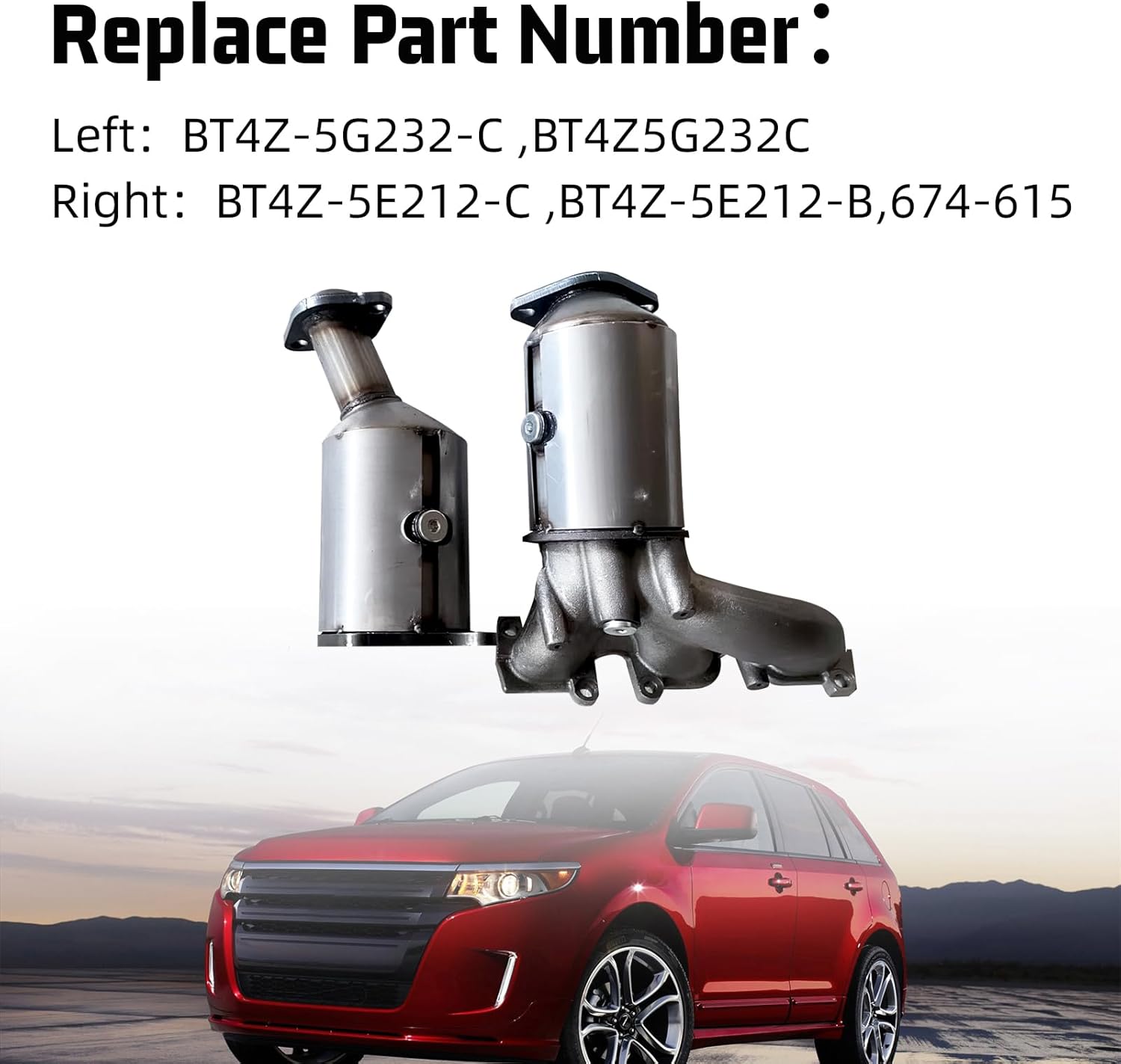 BT4Z-5G232-C Catalytic Converter Bolts Gasket Compatible with Ford Edge 3.5L 3.7L 2011-2014，Ford Explorer 3.5L 2011-2012，Lincoln MKX 3.7L 2011-2015，PE16719-20X BT4Z-5E212-C BT4Z-5E212-B