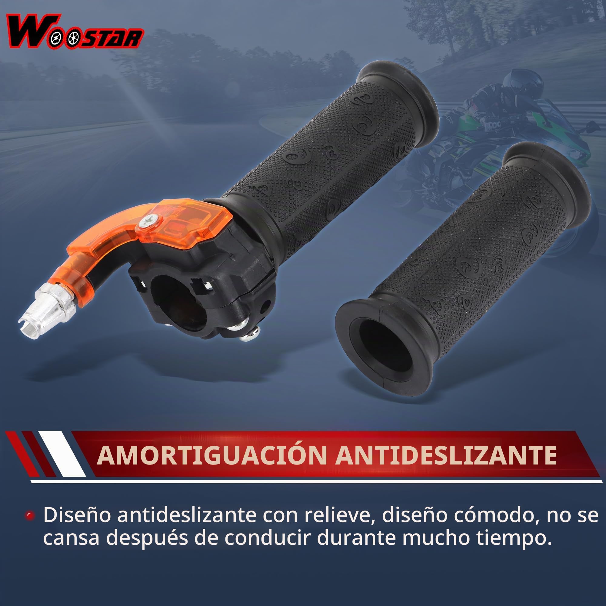 WOOSTAR 44mm Big Bore Cilindro con Tirador de Arranque con Carburador con Filtros de Aire Motor Kit Reemplazo para 2 Tiempos 43cc 47cc 49cc 52cc Mini Pocket Bike Gas Ciclomotor Scooter Plata