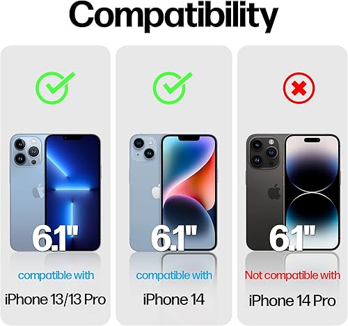 Miniatura 3 de Power Theory Protector de pantalla de vidrio templado diseñado para iPhone 14, también para iPhone 13iPhone 13 Pro y iPhone 16e con kit de fácil