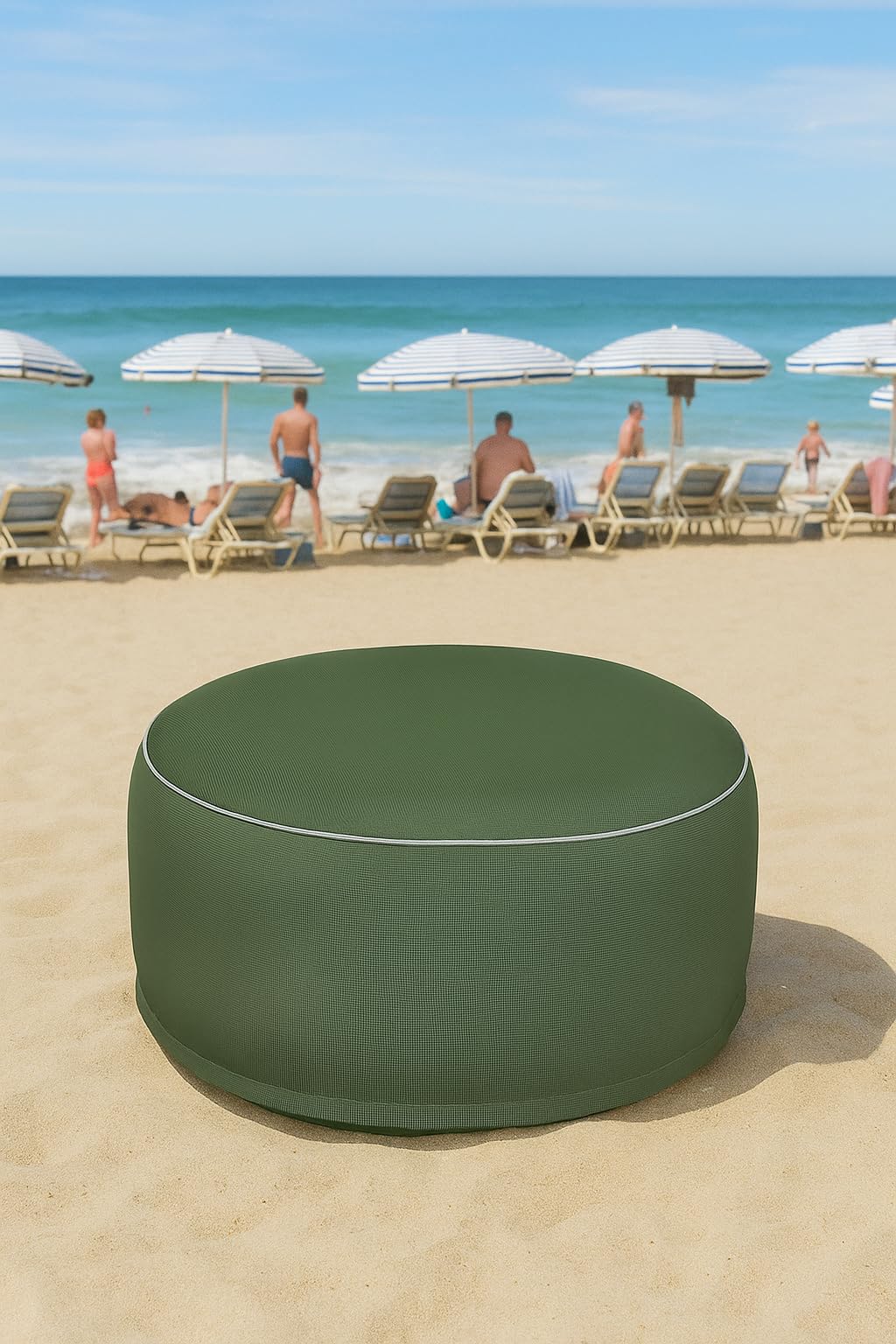 Brandsseller Sgabello gonfiabile, diametro 55 x 25 cm, impermeabile, resistente alle intemperie e facile da trasportare