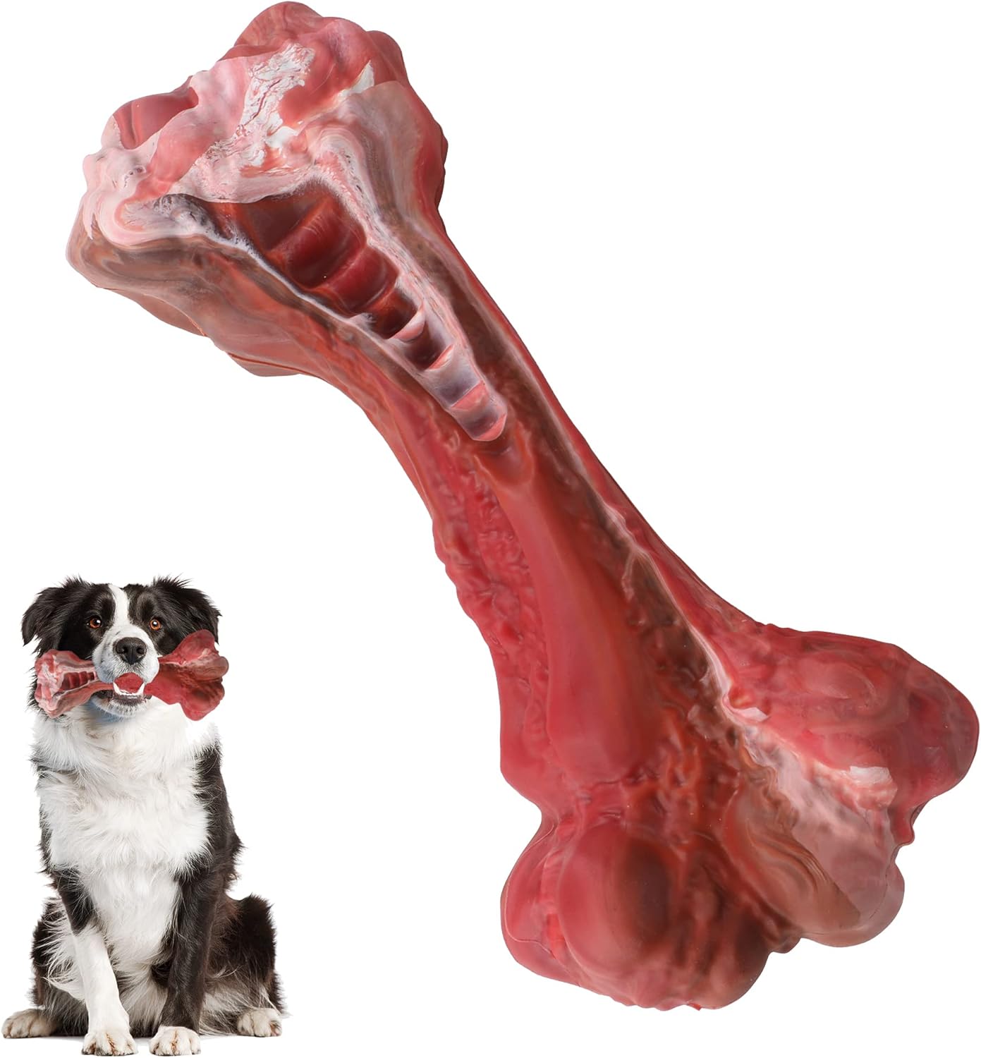 LACCEN Dog Toys Indestructible, Beef Flavor Extreme Tough Dog Chew Toy