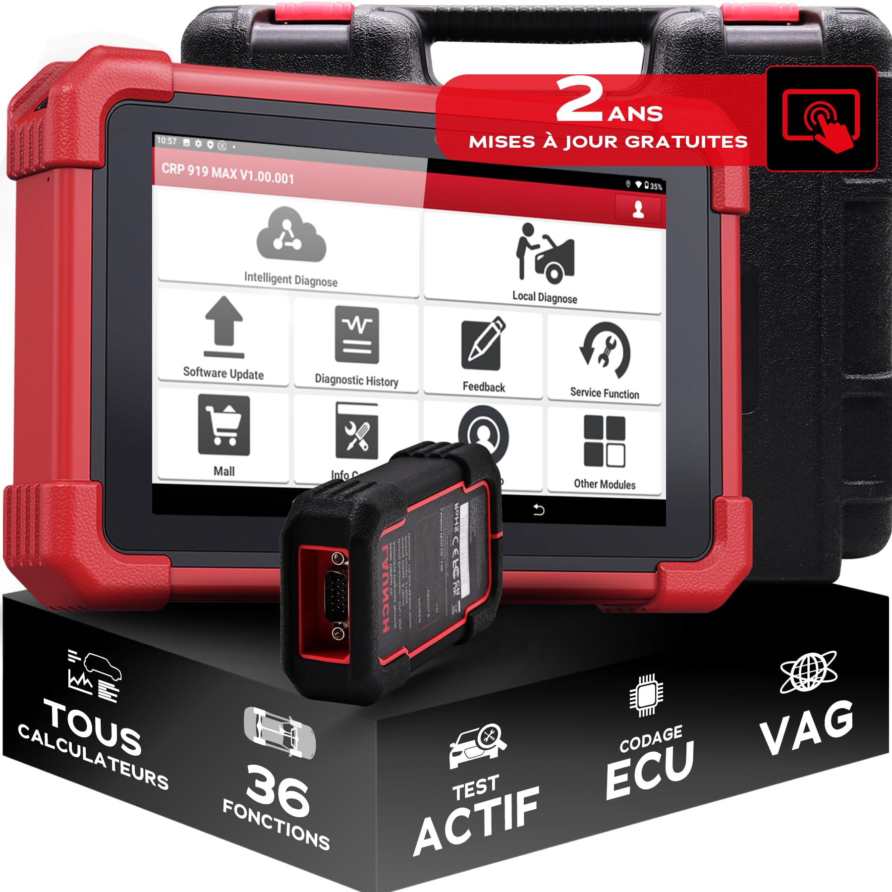 LAUNCH CRP919MAX OBD2 narzędzie diagnostyczne do wszystkich pojazdów, narzędzie diagnostyczne do samochodu z poziomem OE, wszystkie systemy diagnostyczne, 31+ usługi resetowania tester aktywnego testu | Diagnostyka wszystkich systemów, 31 usług, kodowanie