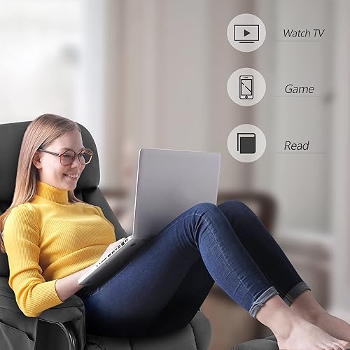 Miniatura 43 de MCombo Silla reclinable giratoria con otomana, silla de TV con masaje por vibración, ideal para RV espacio pequeño, sala de estar y dormitorio 4539