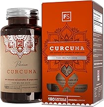 FS Turmeric | 180 Capsules Curcumin Black Pepper - 1350mg Turmeric 10mg Black Pepper and 140mg Ginger | High Power Supplement | Non-GMO, Gluten & Allergen Free | Made in the UK