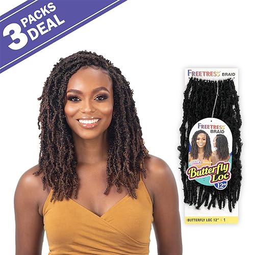 Miniatura 2 de Shake N Go FreeTress - Trenzas de ganchillo Butterfly Loc de 12 pulgadas (paquete de 3, 2)