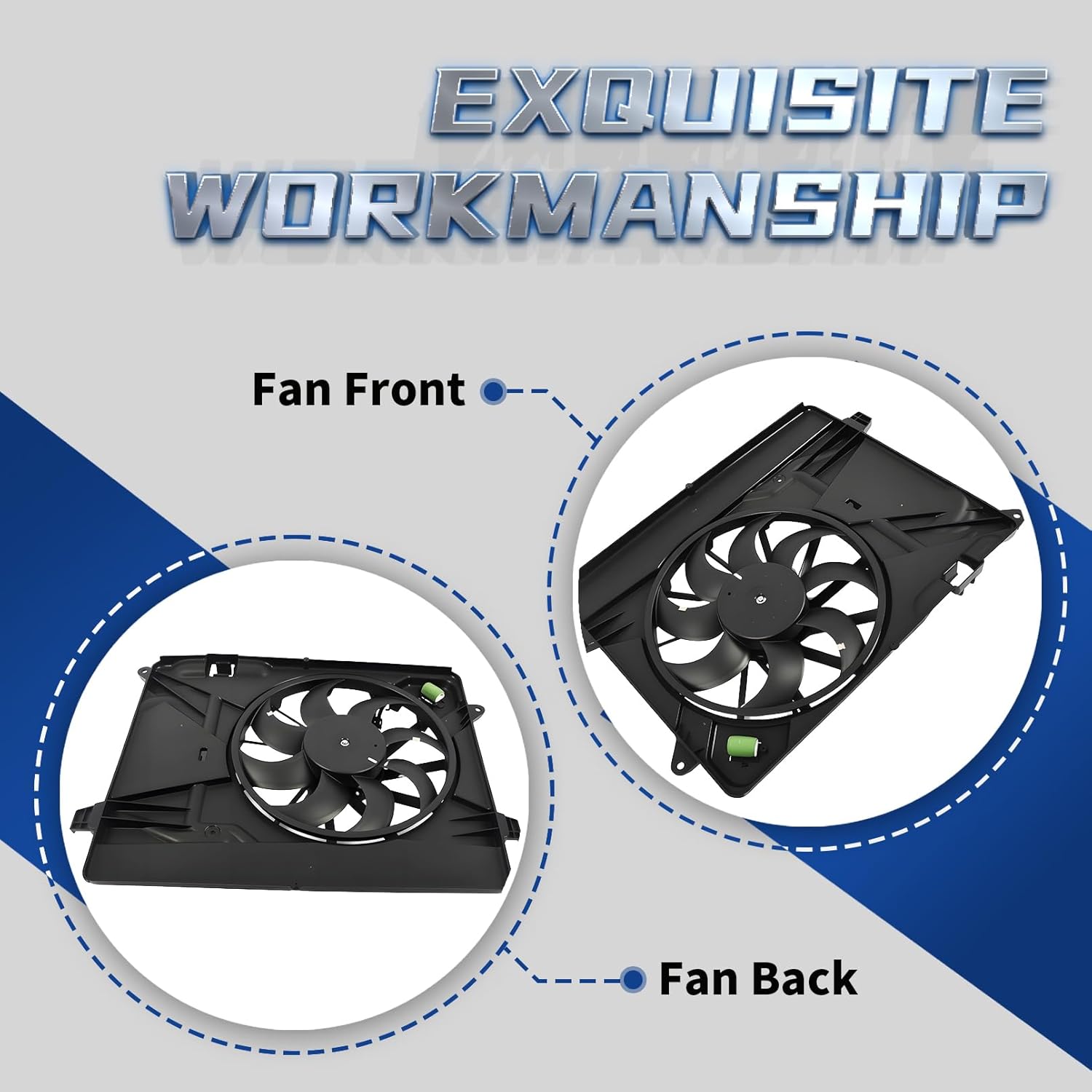 Engine Radiator Cooling Fan Assembly Compatible with Encore Trax L4 1.4L 2014-2019 Replace 621-566 95301357 95322864 95026336 Single Engine Fan Cooling