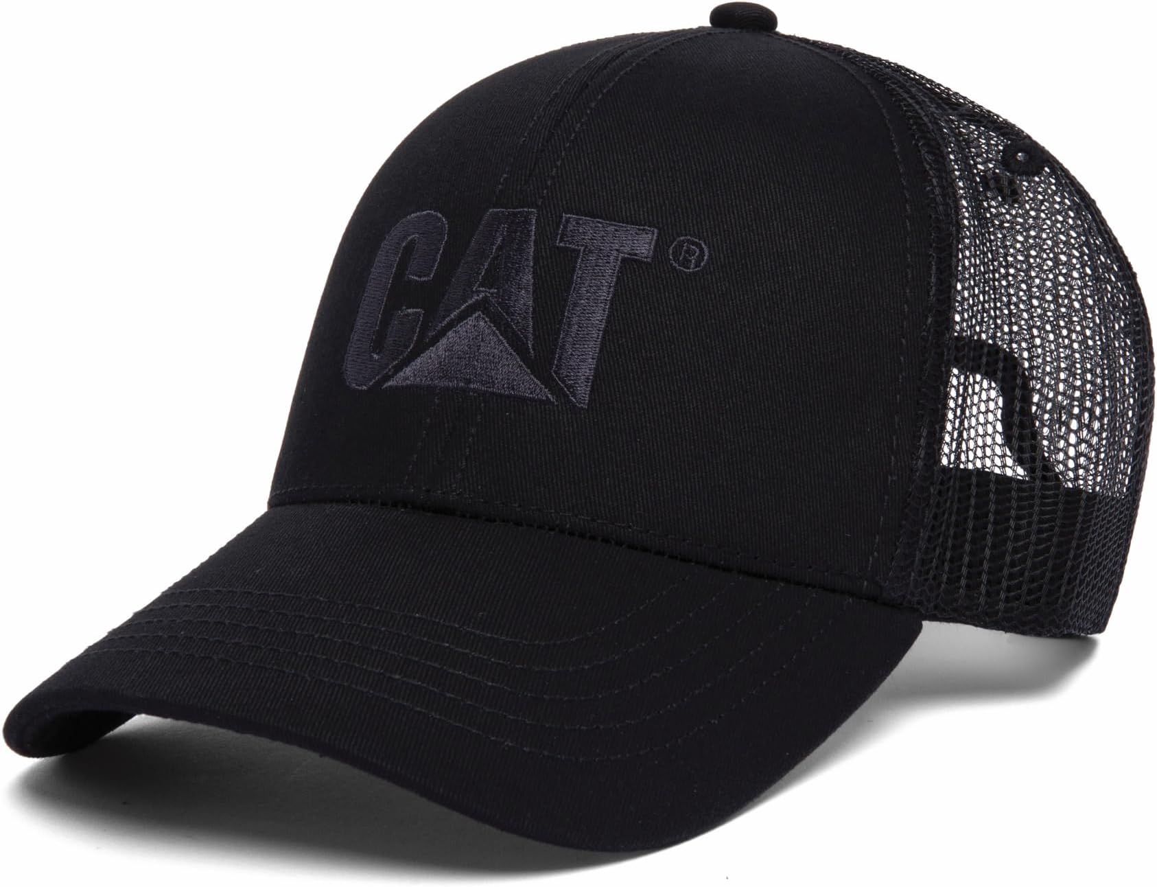 Caterpillar Men's Raised Logo Flat Bill Cap Baseball Cap