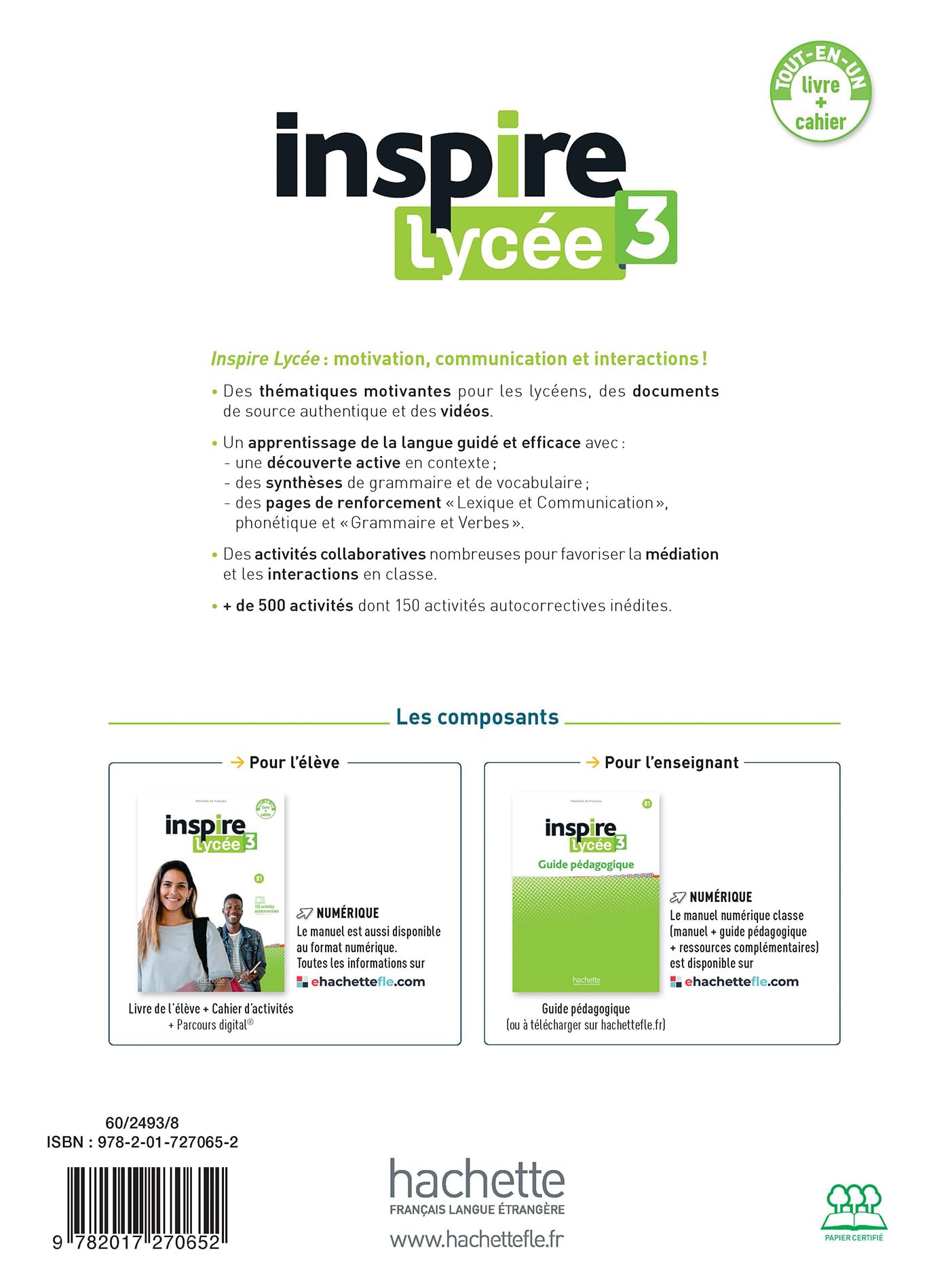 Inspire Lycée 3 - Pack Livre de l'élève + Cahier d'activités (B1)