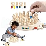 Kidology Wooden Memory Match Stick Chess Game for Kids 2+ Years | Color Memory Chess, Parent-Child Interaction Toy | Educational Intelligent Logic Game and Brainteaser Toys for Boys and Girls