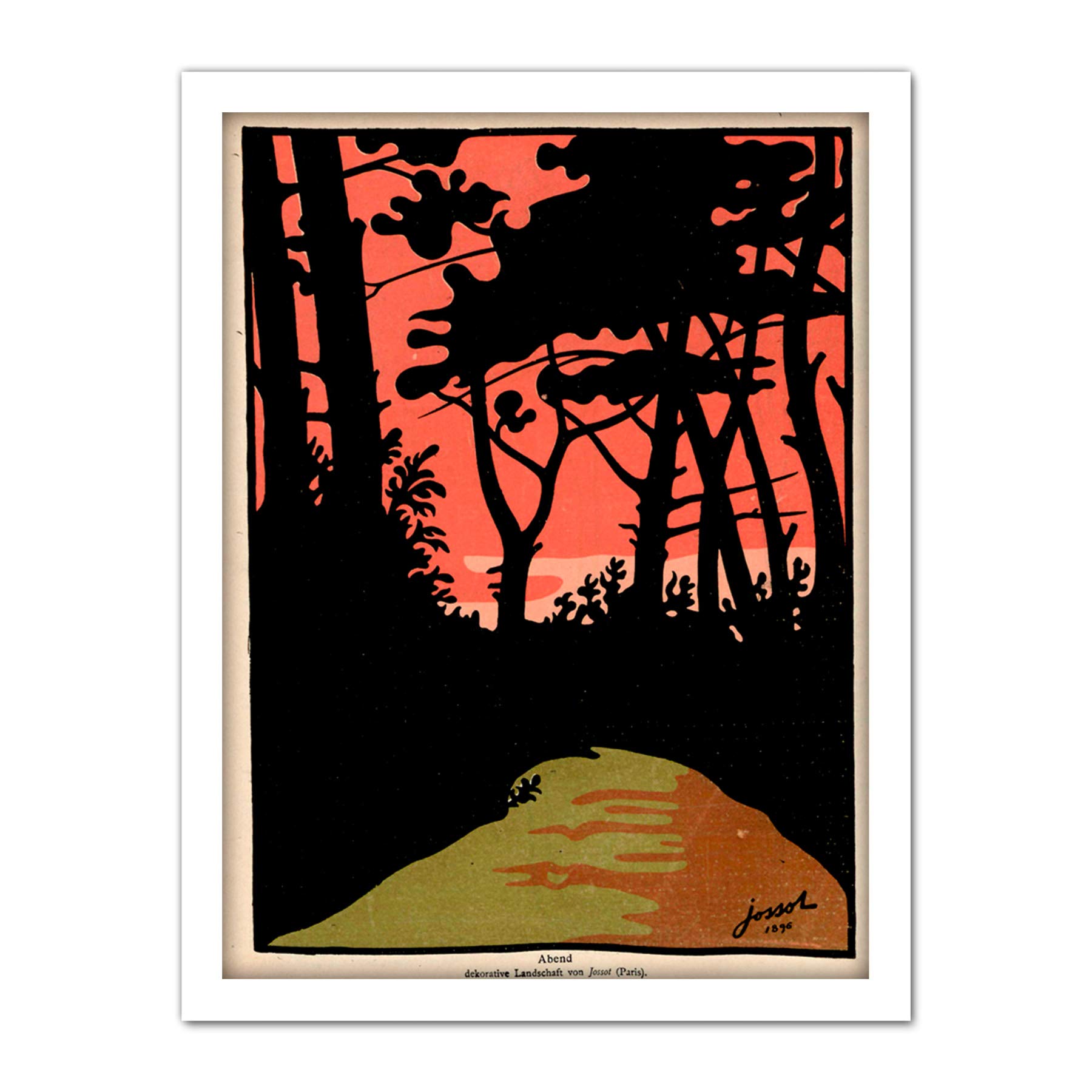 Wee Blue Coo Magazine Cover Jugend Silhouette Abstract Artwork Framed Wall Art Print 18X24 Inch