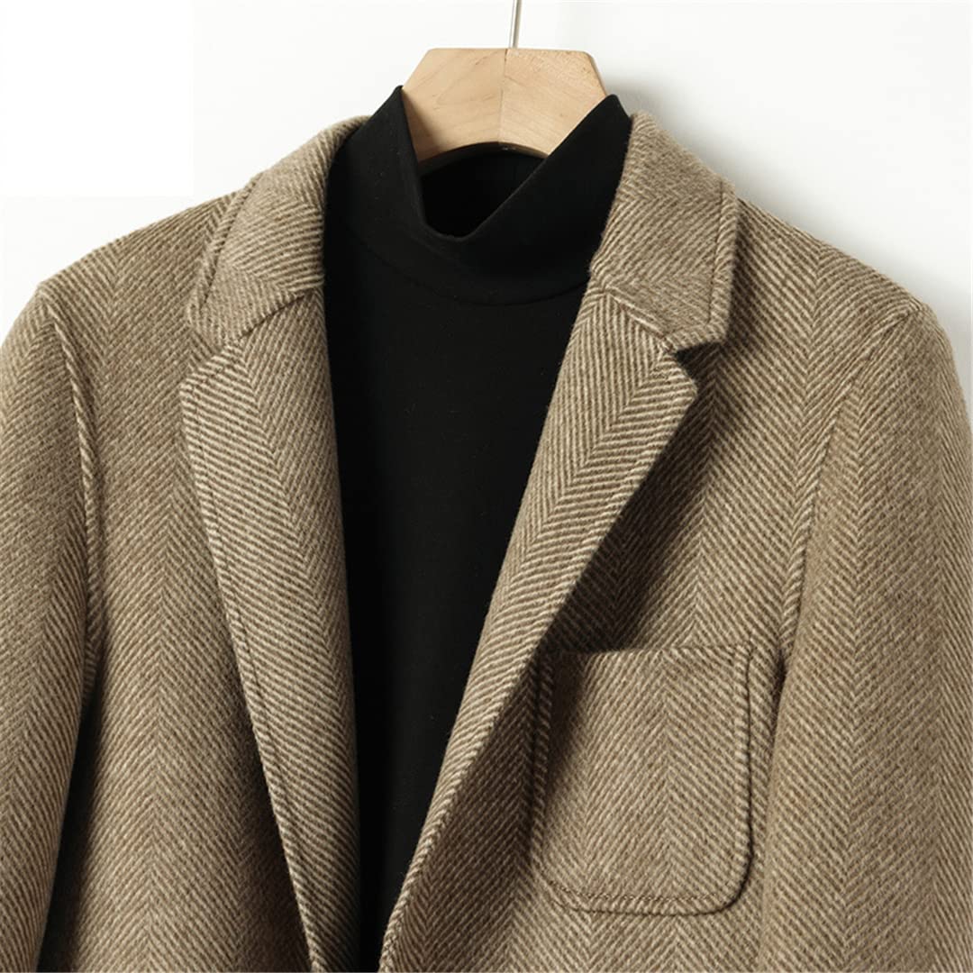 ジャケット・アウター HAND MADE herringbone over wool coat Herringbone pattern wool coat - Men | MANGO China