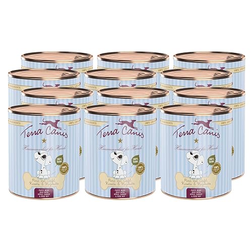 Terra Canis Buey con Manzana, Comida para Perros Cachorros, 12x800g