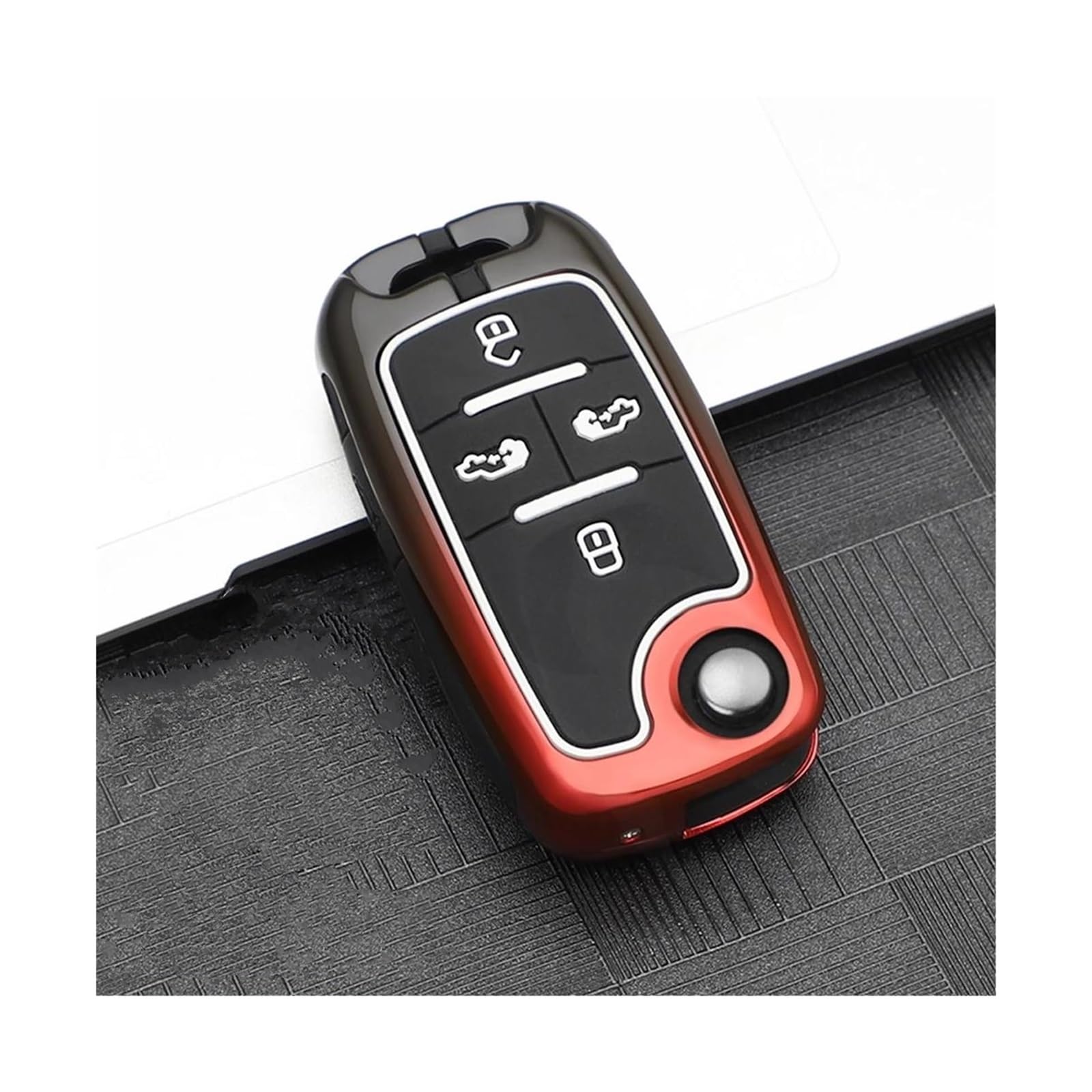 Per Seat Per Alhambra Guscio Lega Di Zinco Custodia Per Chiave Auto Copertura Completa Portachiavi Accessori(ROSSO)