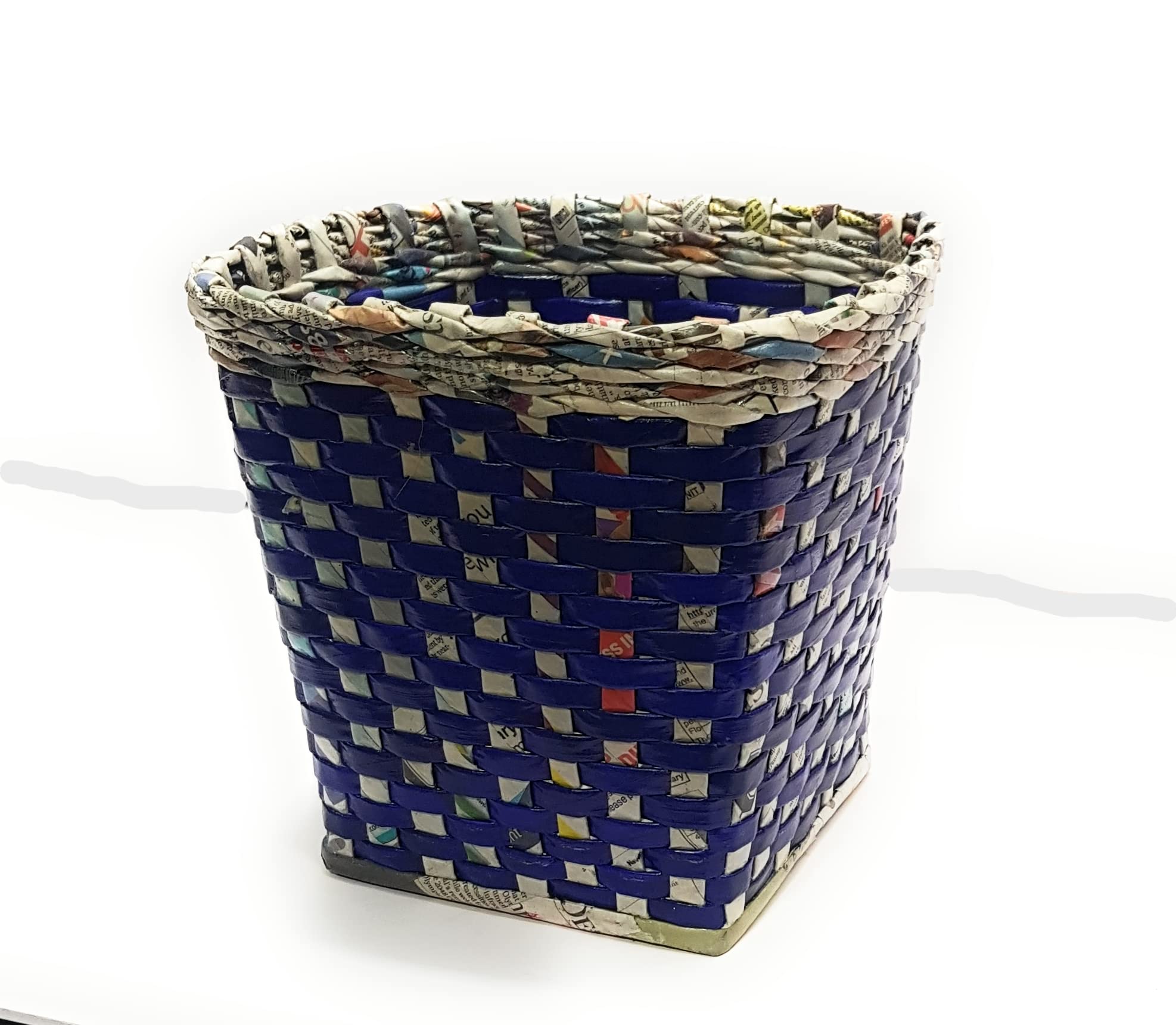 Handcrafted Paper Straw Dustbin - 10L -15