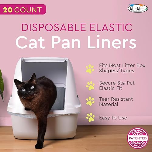 Miniatura 2 de Alfapet Forros de caja de arena para gatos, forros de bolsas elásticas, 20 unidades para caja de arena grande, XL, gigante y extra gigante, con