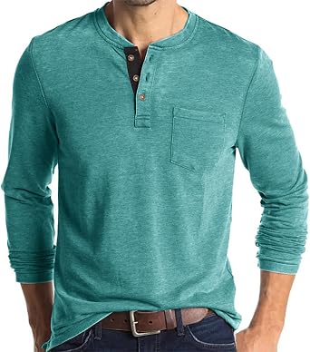 Men Fall Winter Polo Shirts Long Sleeved Flip Collar Tops Pocket Button V Neck T Shirts Golf Casual Sports Tops