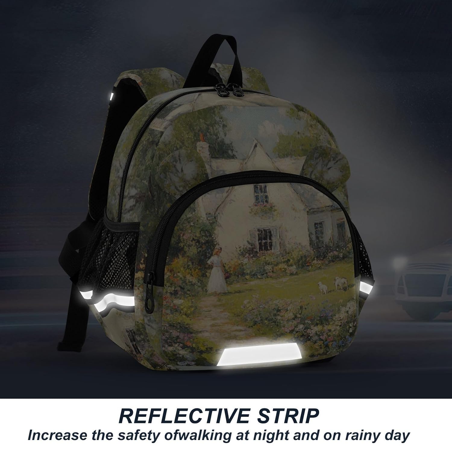 Watercolor Flowers Yard Toddler Harness Backpack for Boys Girls 3-6 Years Kids Backpack with Anti Lost Safety Leash Child Leash Backpack for Travel Walking Preschool