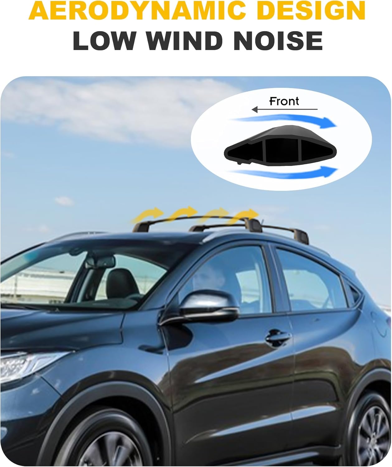 Cross Bars Roof Rack Fit for Honda HR-V HRV 2016-2022 Lockable Luggage Rack Crossbar Cargo Carrier Rooftop Accessories (with Side Flush Rails)