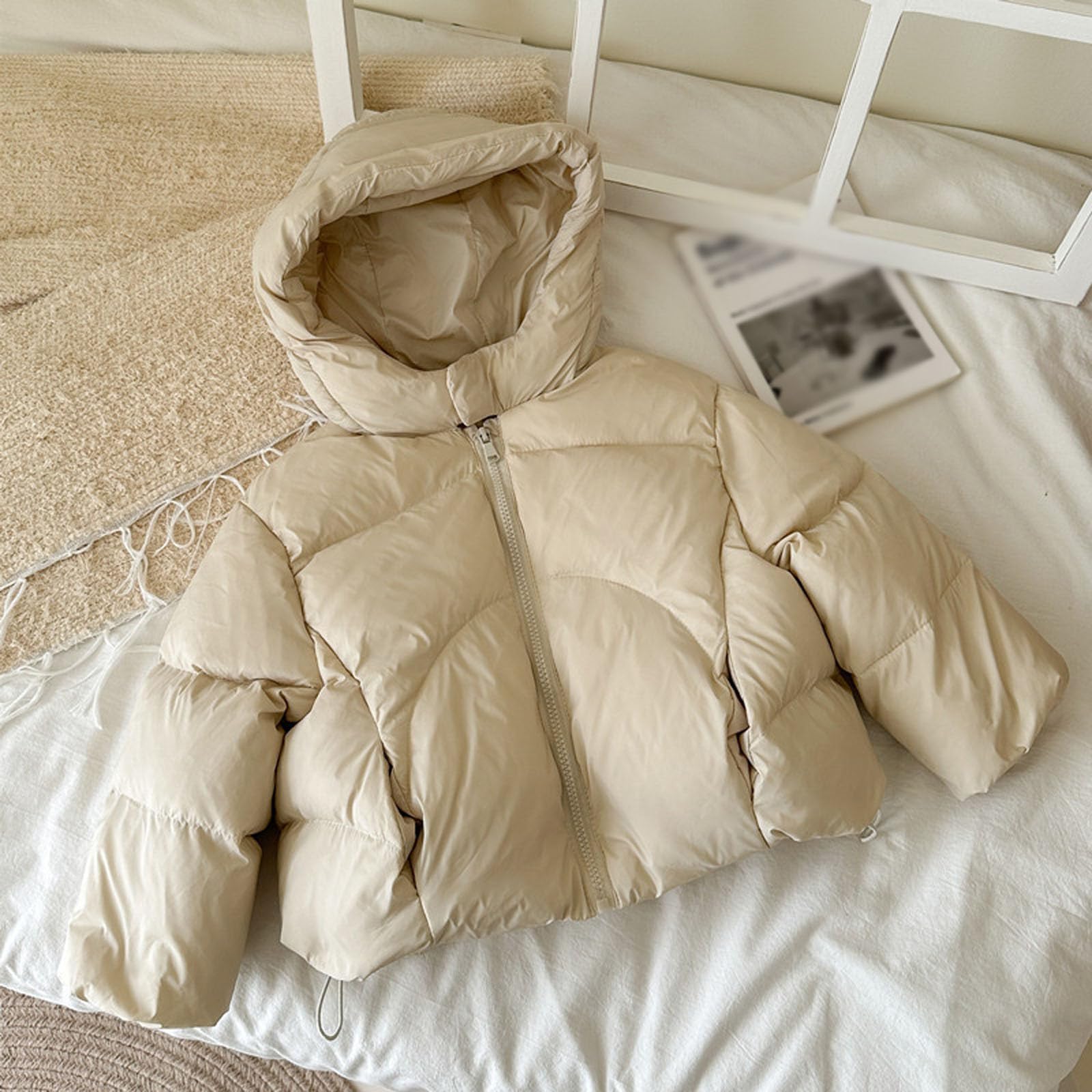 Generico Giubbino Invernale Bambina,Piumino Invernale Per Bambine Con Cappuccio Caldo Cappotto Per Bambini Leggero E Antivento Per Il Freddo