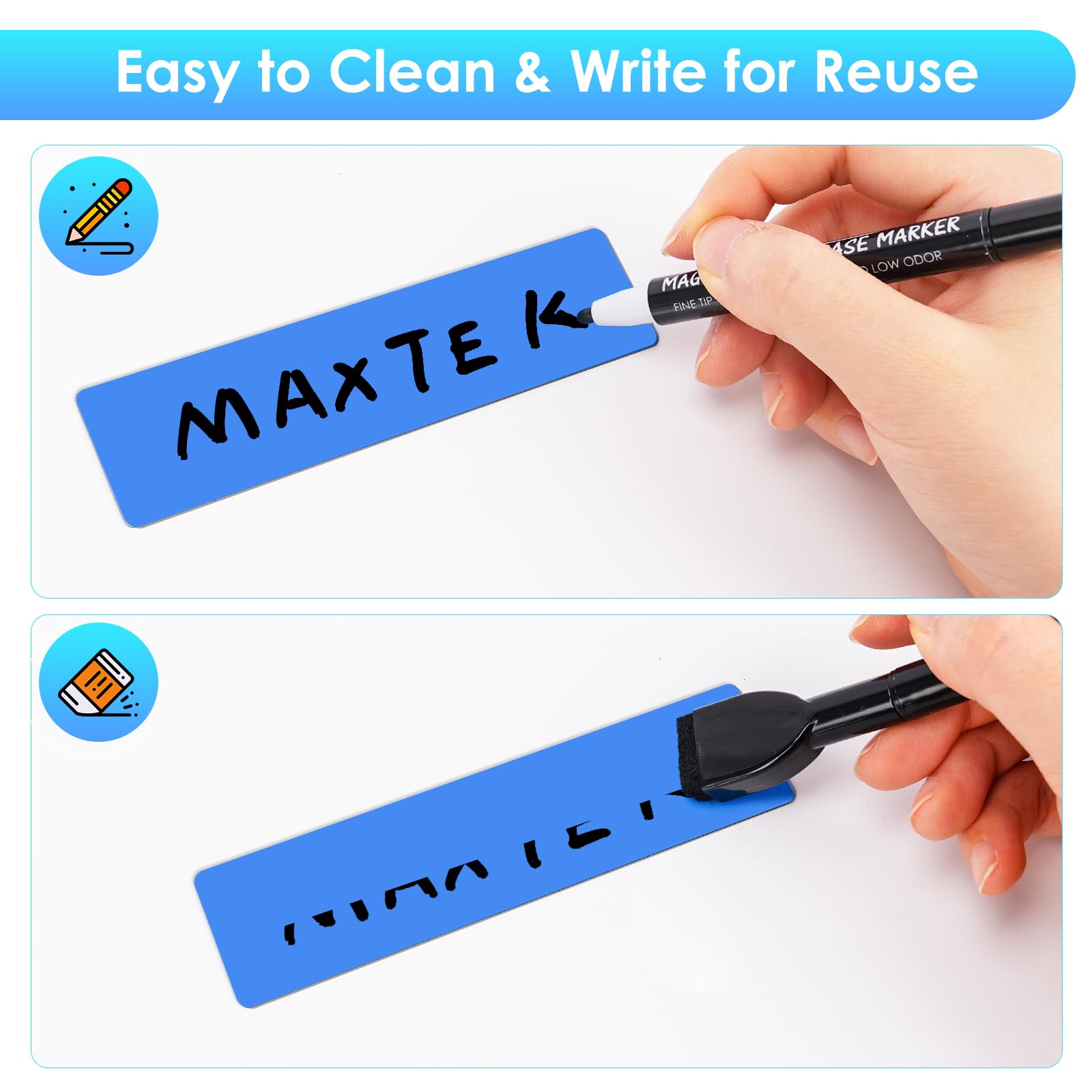 Organizational Magnetic Tags 150mm X 50mm Magnetic Write-On Label ...