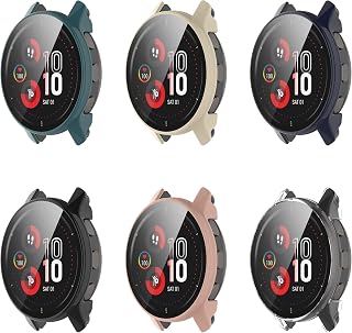 [6Pack] Case Compatible with Garmin VENU 2 Plus, Case with Screen Protector [Tempered Glass] Full Around Hard PC Protective Case for Venu 2 Plus Smartwatch