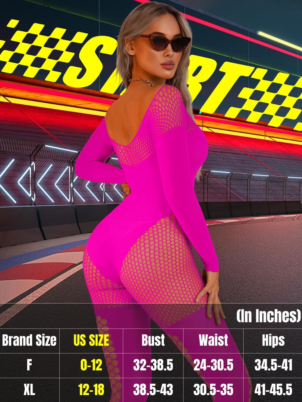 Womens Sexy Full Fishnet Bodysuit, One Piece Mesh Lace Jumpsuit Body Stockings, Rave Club Poster Exotic Dancer Outfit - Image 6