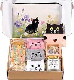 Presentes para amantes de gatos para mulheres, presentes temáticos de gato para Natal, Dia das Mães, aniversários, presente engraçado para amantes de gatos, para gatos malucos, mulheres, mães, filhas