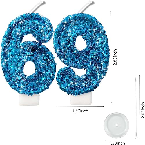 Miniatura 458 de Velas de números con purpurina de oro rosa de 2.8 pulgadas, muchos colores, regalos de cumpleaños de 22 años, velas de cumpleaños, velas de números