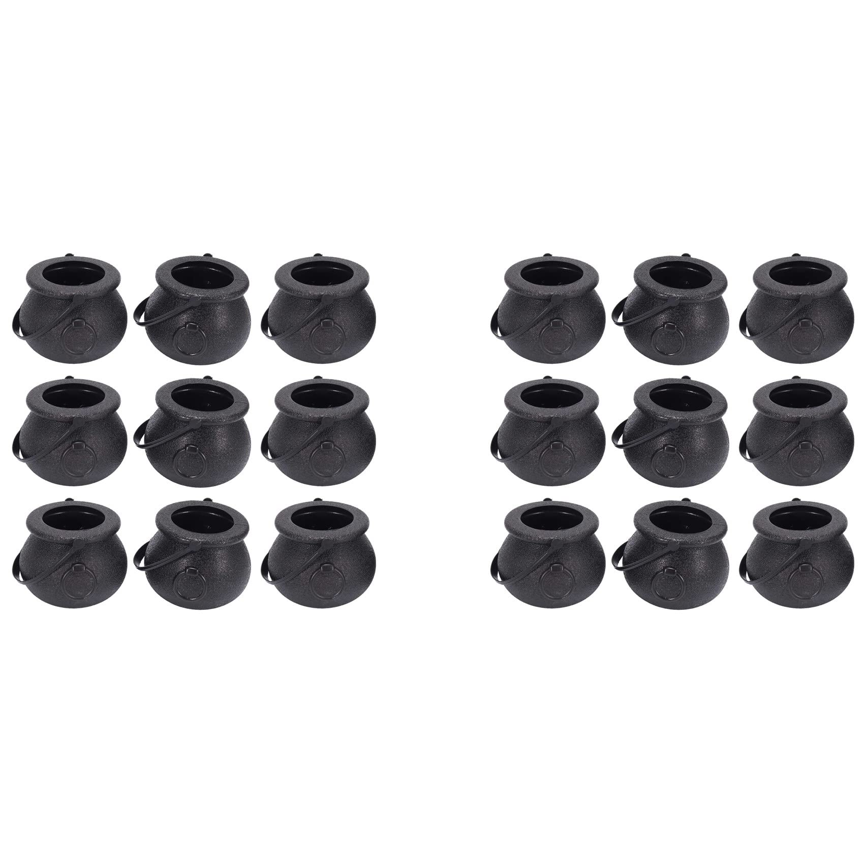 Hndhbfgrt 20Pcs Black Cauldron Candy Holder Pot with Handle Halloween Candy Bucket Kettle Mini Black Witch Cauldron for Halloween
