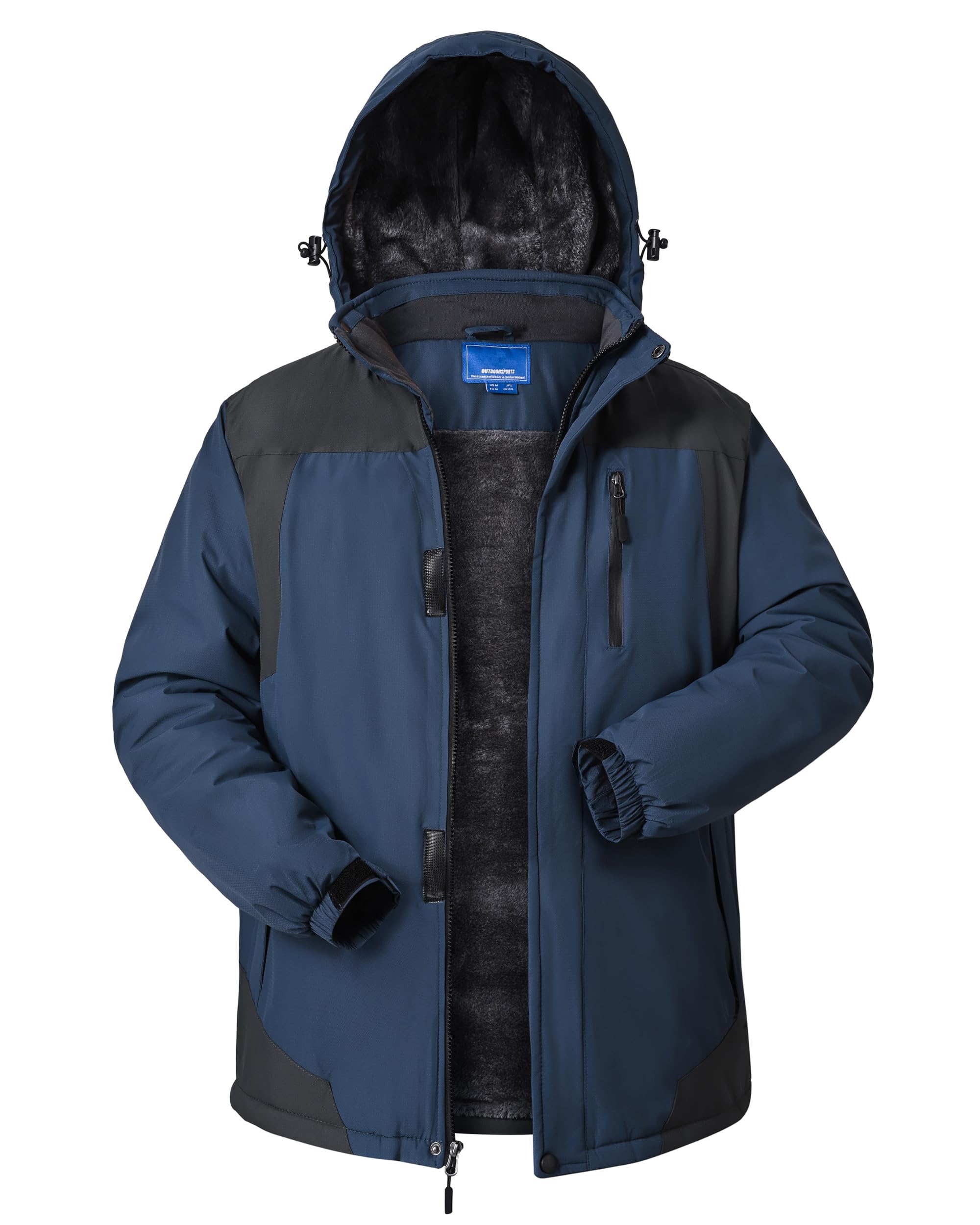 CNBQDD Winter Jackets Mens Skiing Coats Warm Waterproof Ski Snow Coat with Hooded for Cold Weather