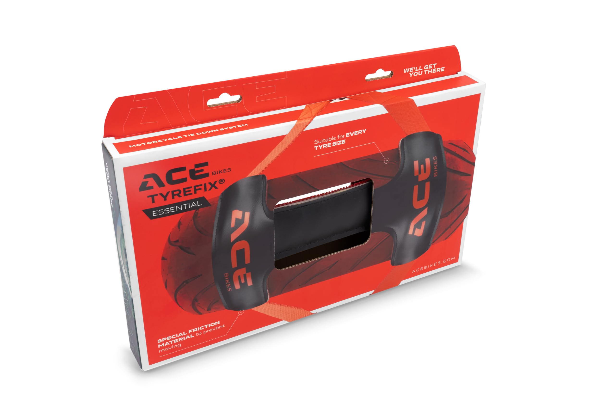 Acebikes TyreFix Essential – Cinghia Di Tensionamento Per Moto Anteriore E Posteriore, Antiscivolo, Per Qualsiasi Diametro Di Pneumatico