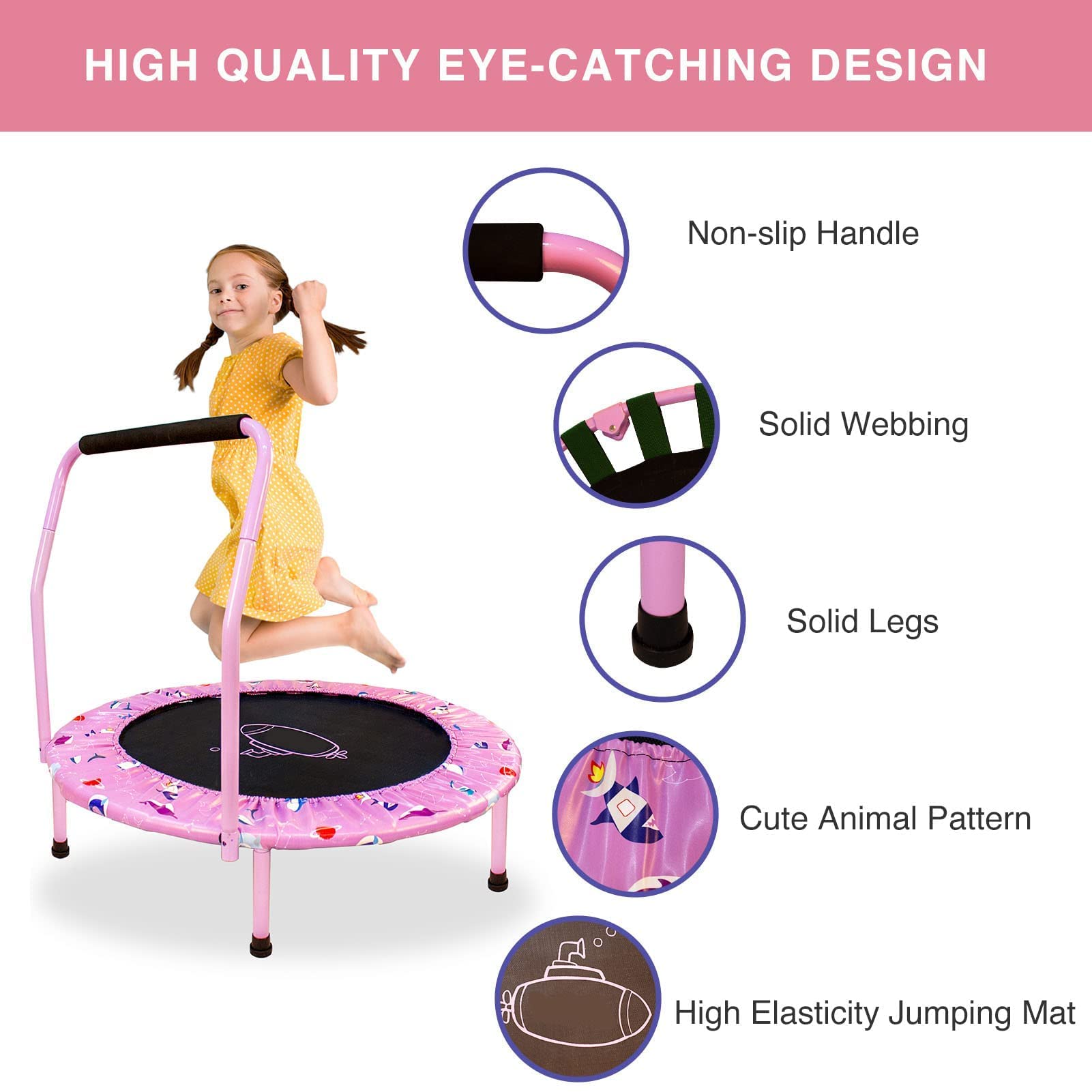 Hudora Joey Jump - Kindertrampoline Met Veiligheidsnet - Trampoline Voor Kinderen - Diameter 140 Cm Max 35 Kg