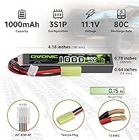 Vista 2 de OVONIC 3s Lipo Batería 11.1V 1000mAh 80C con MiniTamiya Plug Lipo Batería para pistolas Airsoft (2PCS)