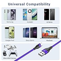 Vista 7 de Boenoea Cable USB C de 10 pies, paquete de 4 cables USB A a tipo C de carga rápida, cable de carga USB C trenzado de nailon duradero compatible