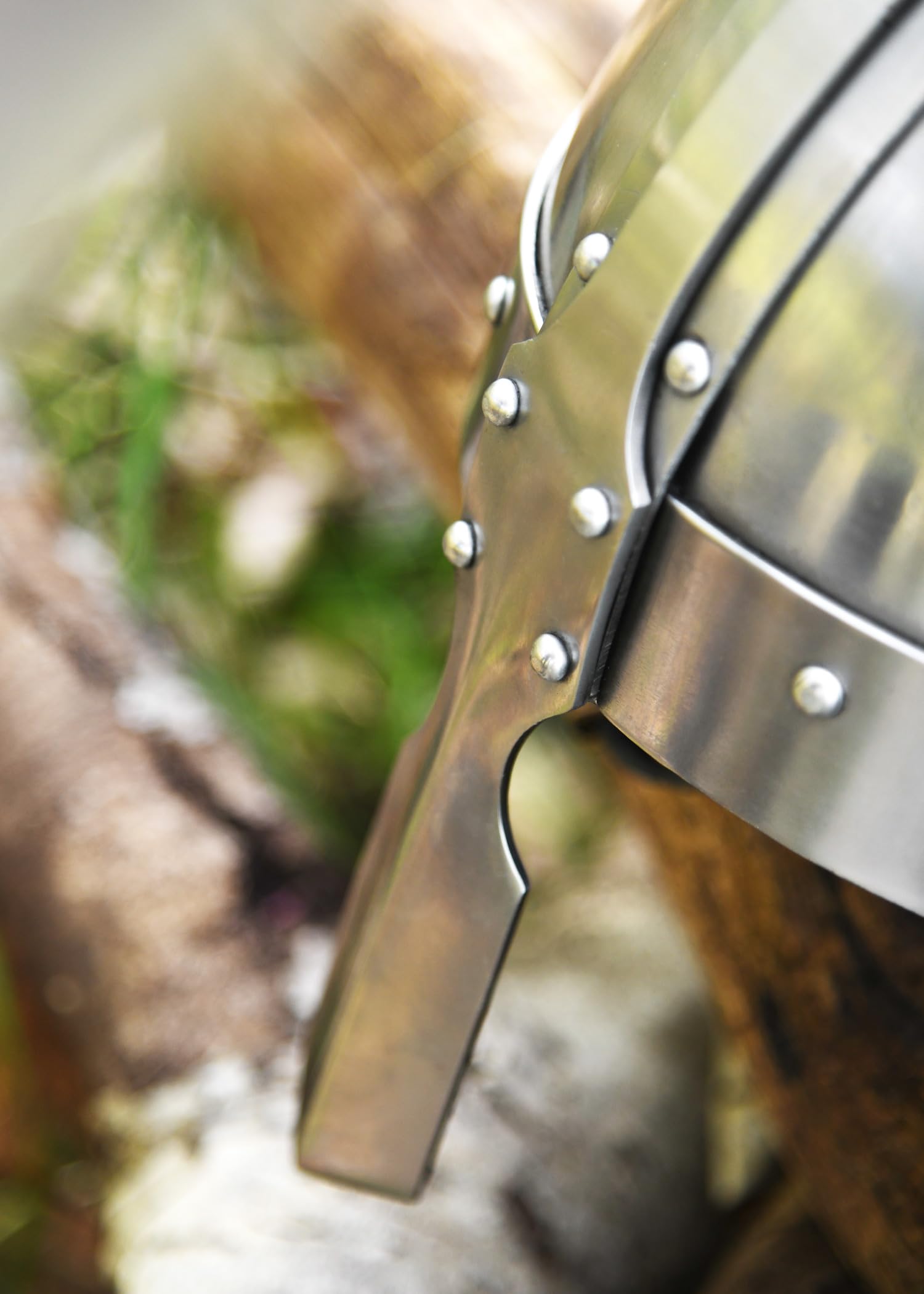 Ulfberth - Spangenhelm mit Polster und Riemen - Wikinger Helm aus 2 mm Stahl mit verstärktem Nasal - Schaukampf-tauglich