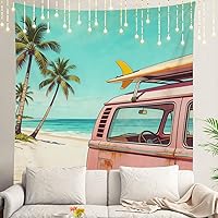 Vista 63 de Shrahala Palm Trees Los Angeles - Tapiz psicodélico grande para dormitorio y sala de estar (51.2 x 59.1 pulgadas, azul 1)