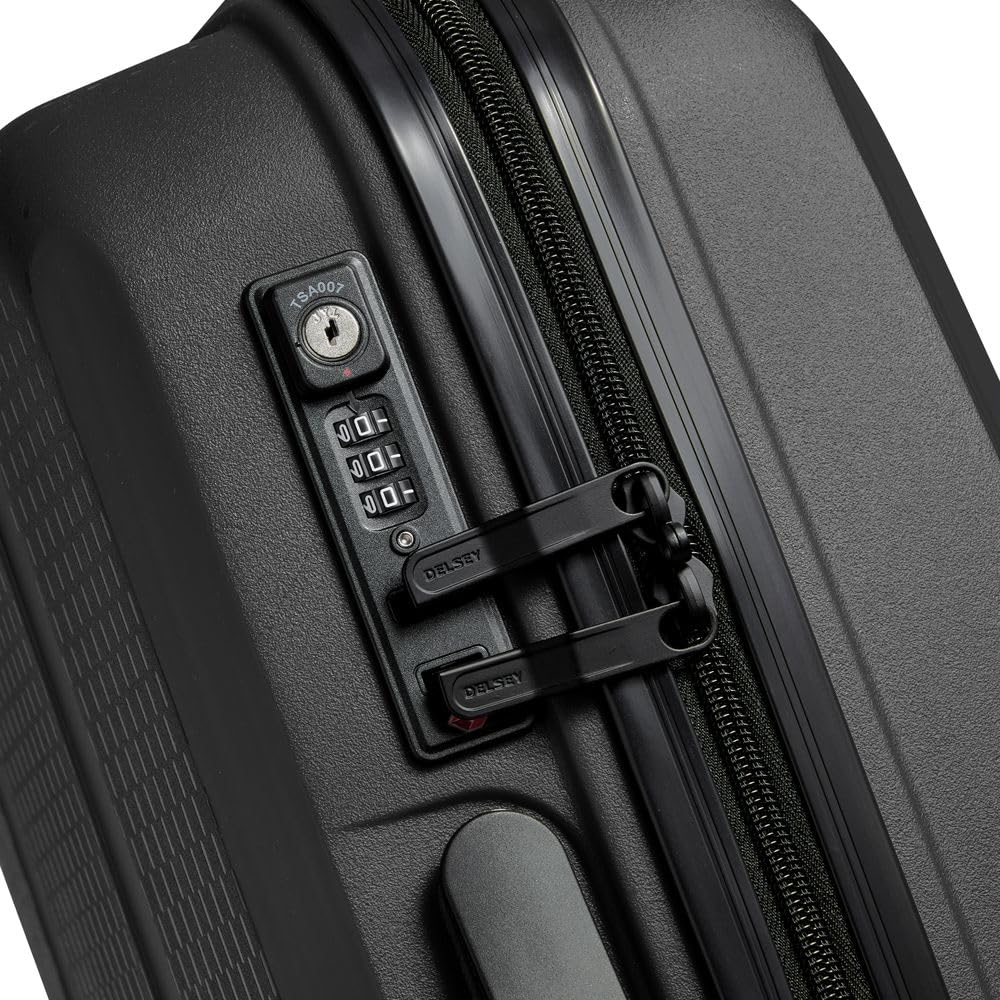 DELSEY Paris - Belmont Plus - Maleta de Cabina Rígida Fabricada con Material Reciclado y Reciclable 55x40x20 cm - 33 L - S - Negro