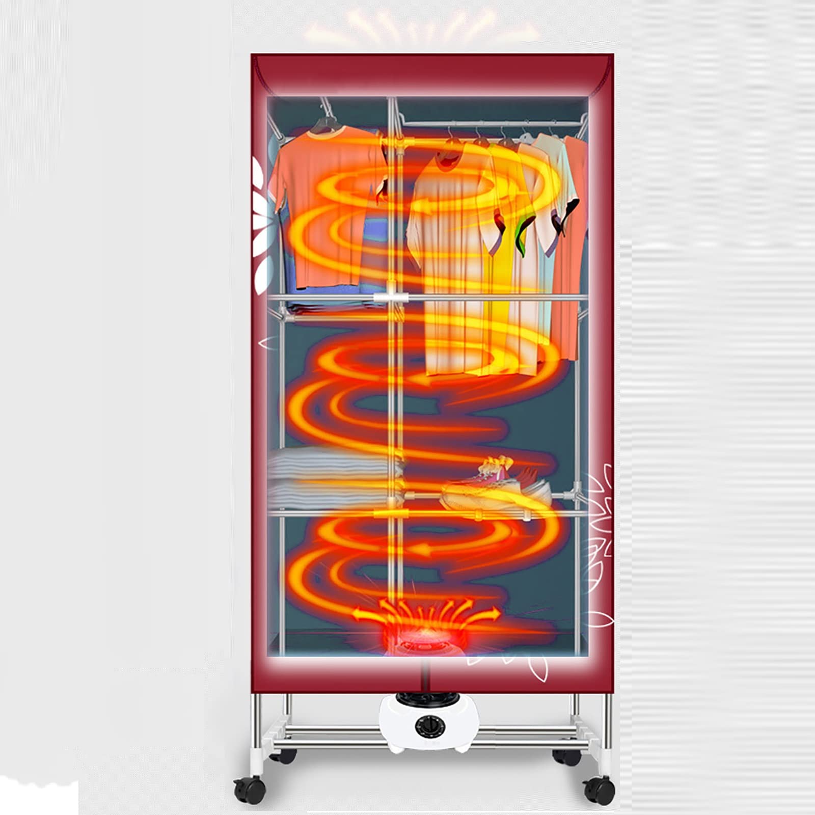 Secadora de ropa, tendedero eléctrico portátil de 2 niveles, 1000 W, ahorro de energía, 1,5 metros, secadora de ropa con calefacción para el hogar Viene con una percha de acero inoxidable con 10 cli