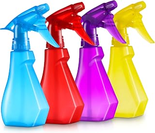 DilaBee 4-Pack 8oz BPA-Free Multicolor Spray Bottles - Adjustable Mist for Plants, Hair, Cleaning, BBQ, Cats