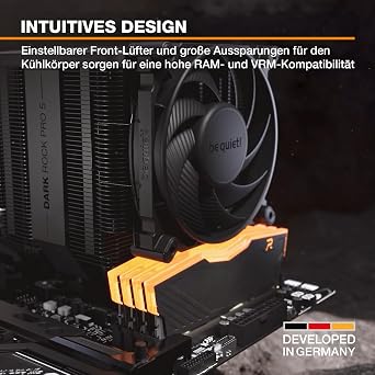 be quiet! Dark Rock Pro 5 Air Cooler 7 High Performance Heatpipes 270 W TDP CPU Kühler mit immens hoher Kühlleistung Silent Wings 120mm/135mm PWM Lüfter nahezu unhörbarer Betrieb Speed Switch