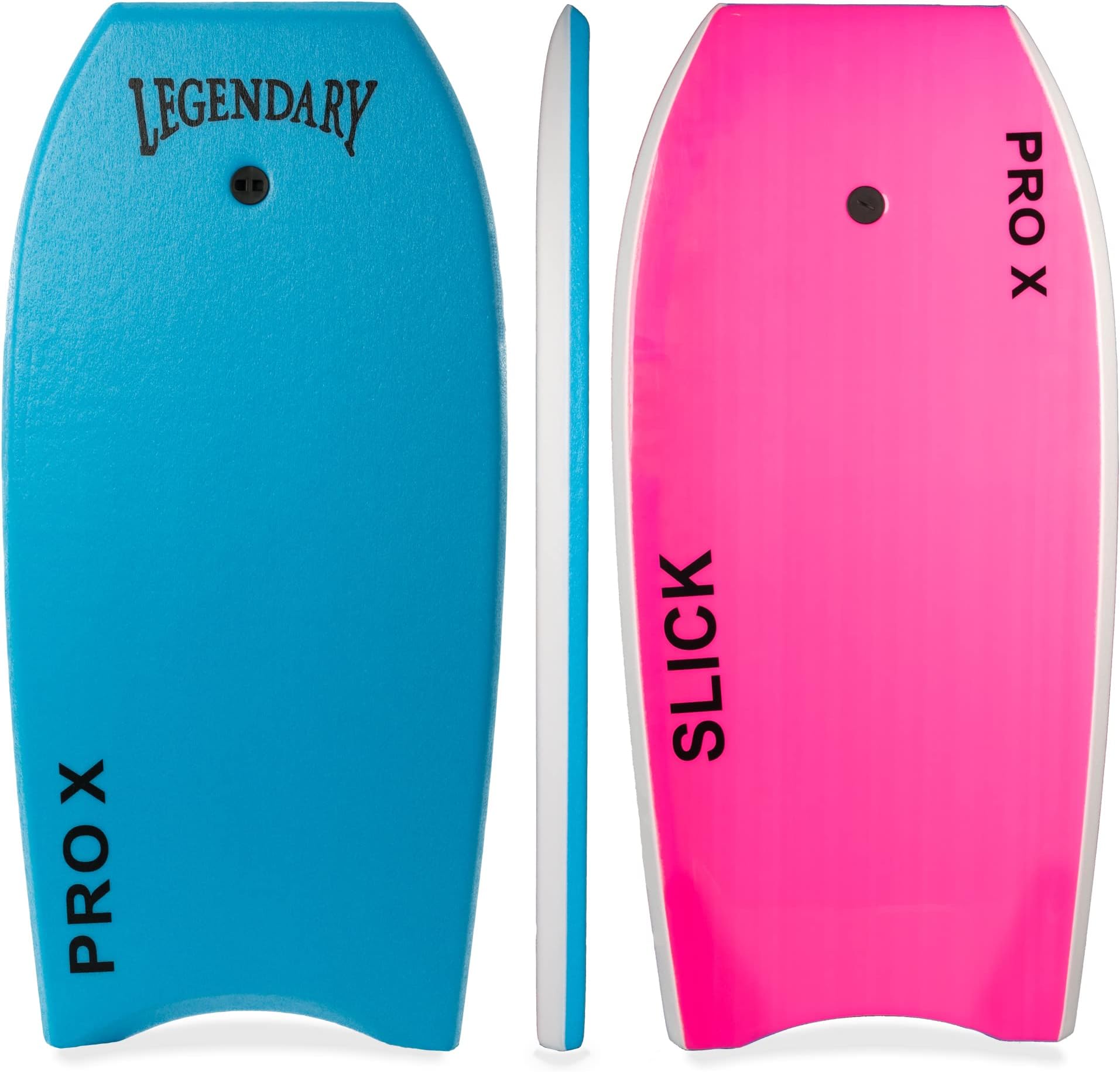 Legendary Pro X Bodyboard for Beach with Hard Slick Bottom, Boogie Boards for Kids & Adults, Heat Sealed with EPS Core, Leash