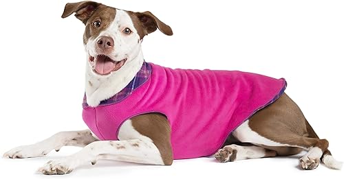 Miniatura 6 de Gold Paw Duluth - Abrigo de doble forro polar para perro, ropa suave y cálida para perro, suéter elástico en 4 direcciones, lavable a máquina, para
