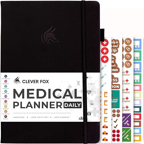 Clever Fox Planificador médico diario  Cuaderno médico, diario de salud, diario de bienestar y libro de registro para rastrear la salud  Diario